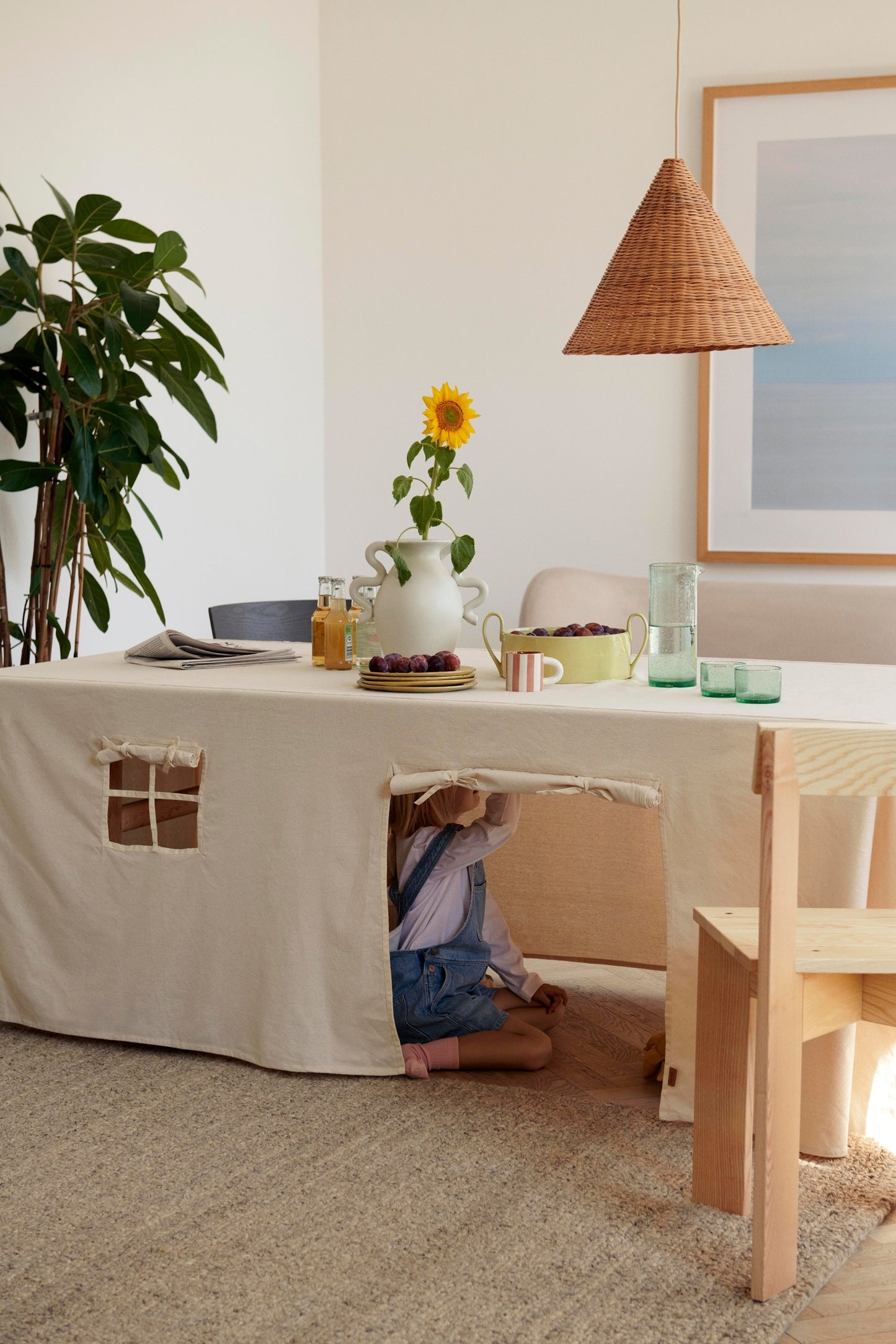 Ferm Living Settle House pöytäliina luonnonvalkoinen