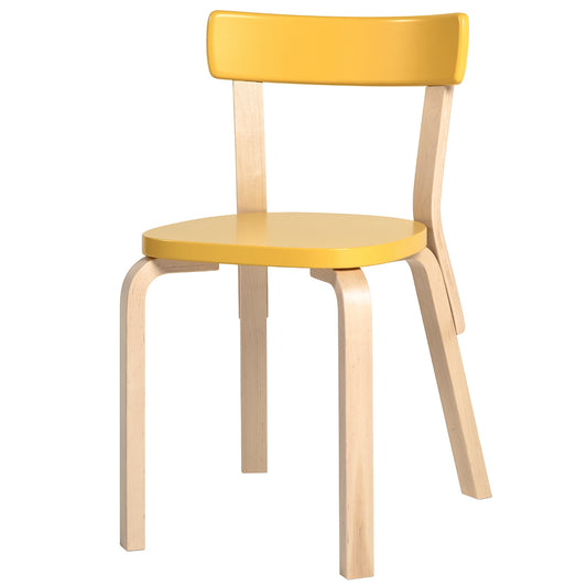 Artek 69 tuoli istuin ja selkänoja keltainen