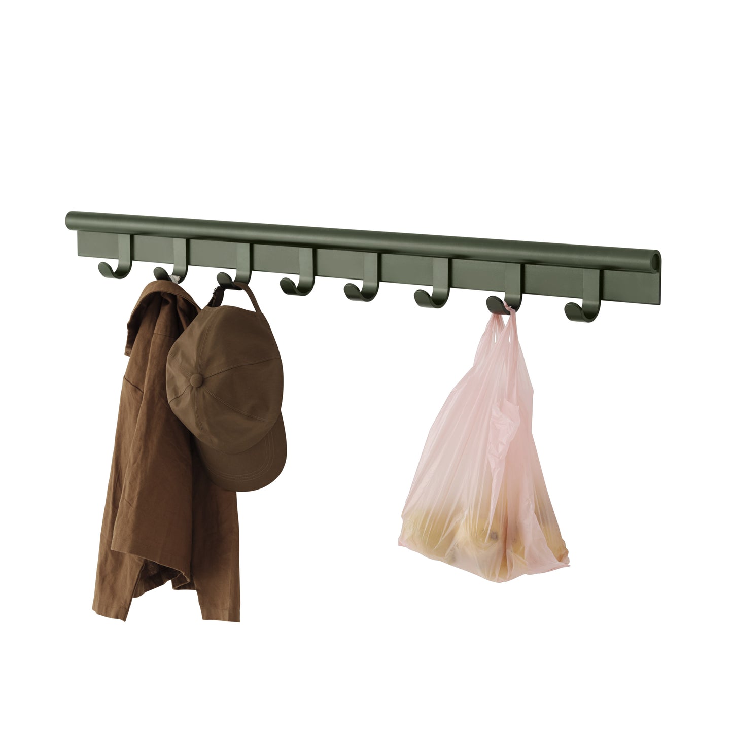 Muuto Coil naulakko 100 cm tummanvihreä