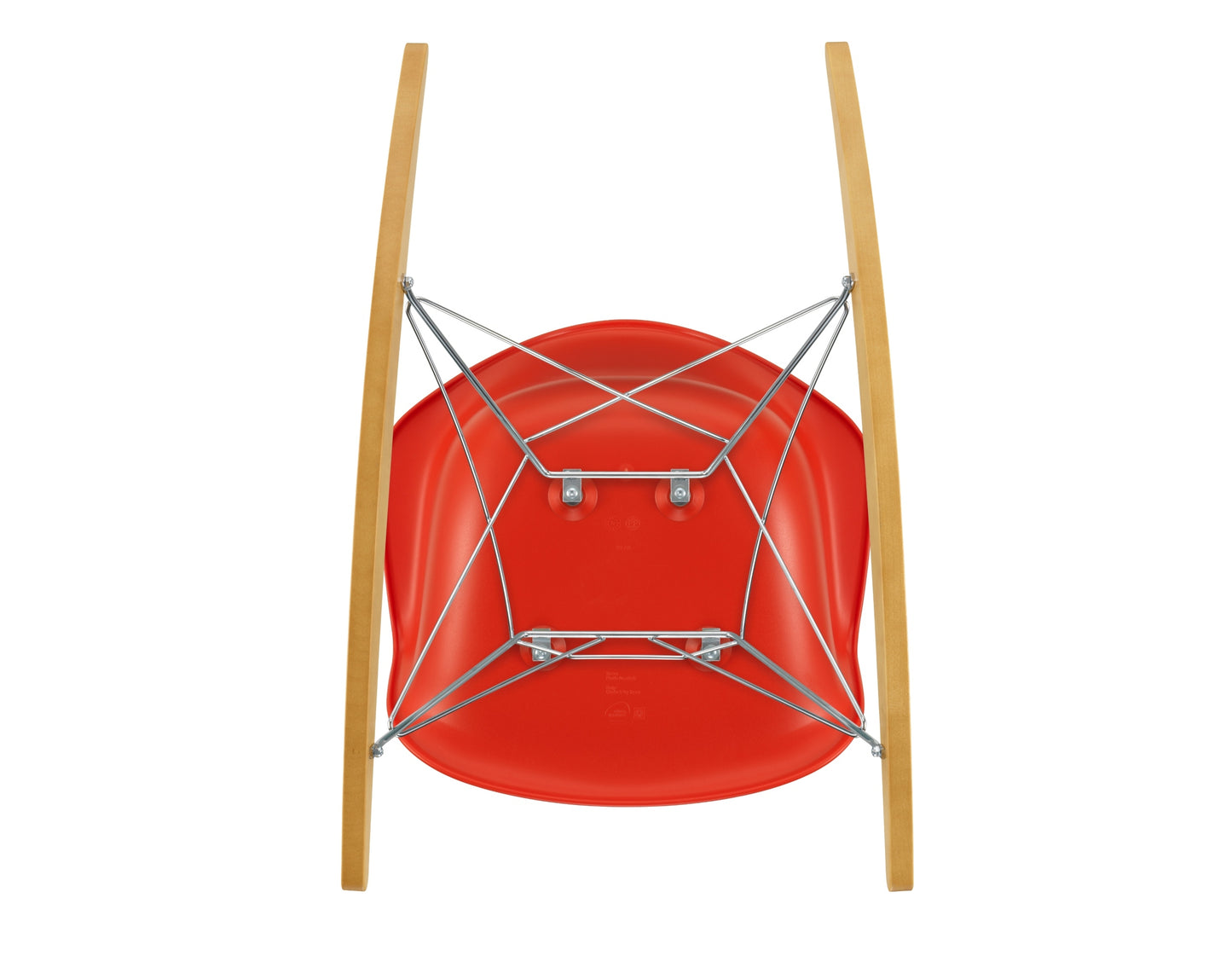 Vitra Eames RAR keinutuoli punainen/vaahtera