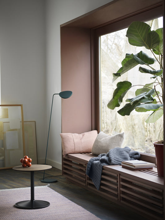 Muuto Soft sivupöytä Ø41 matala tumma tammi/musta