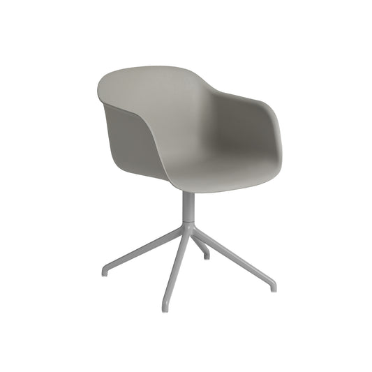 Muuto Fiber tuoli käsinojilla, pyörivä, harmaa