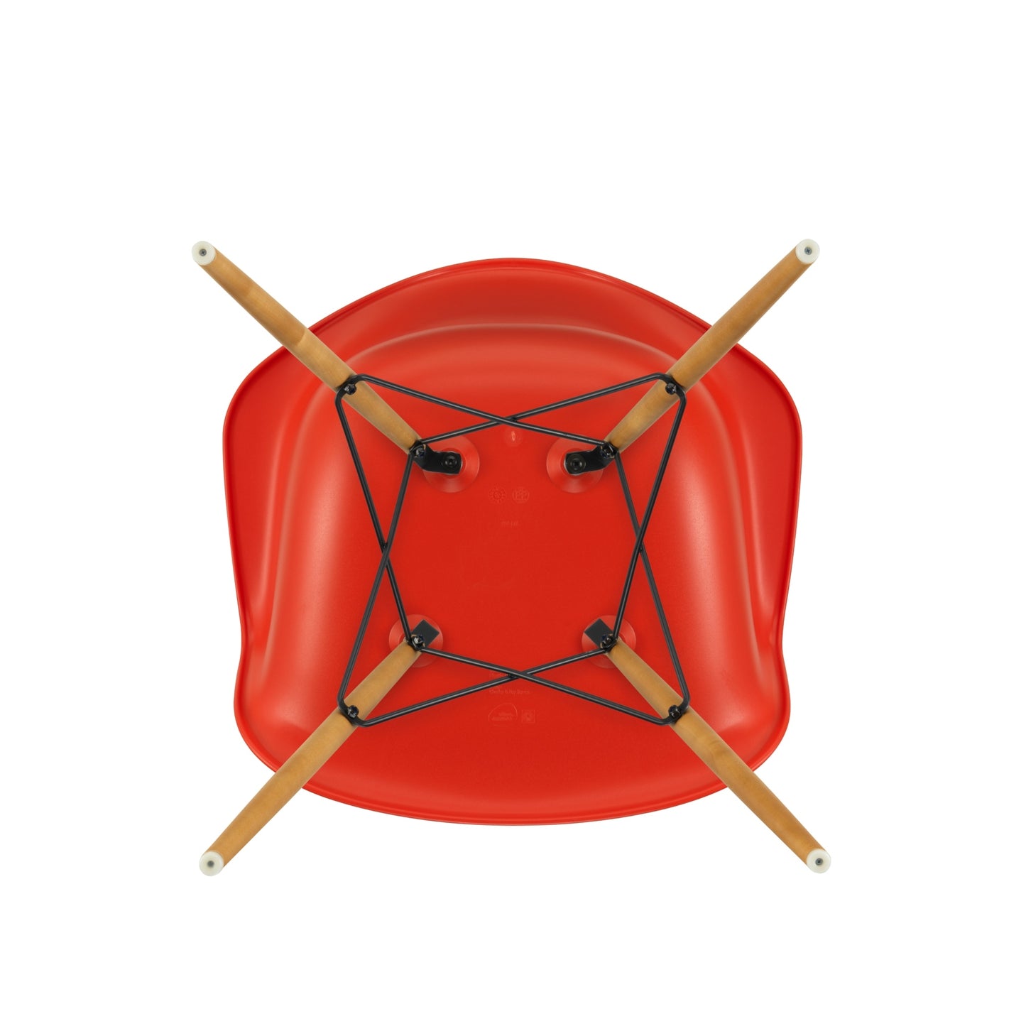 Vitra Eames DAW tuoli punainen/vaahtera
