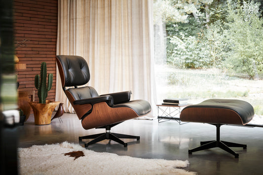 Vitra Eames Lounge Ottoman rahi, pähkinä/musta