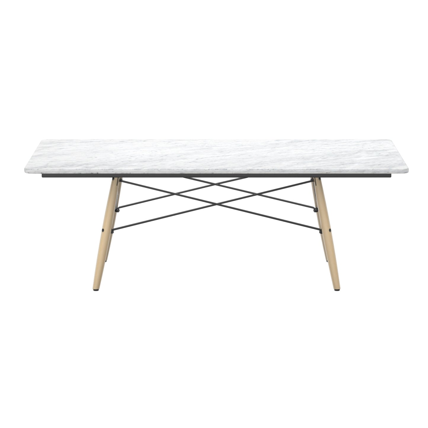 Vitra Eames sohvapöytä 114x76 saarni/valkoinen marmori