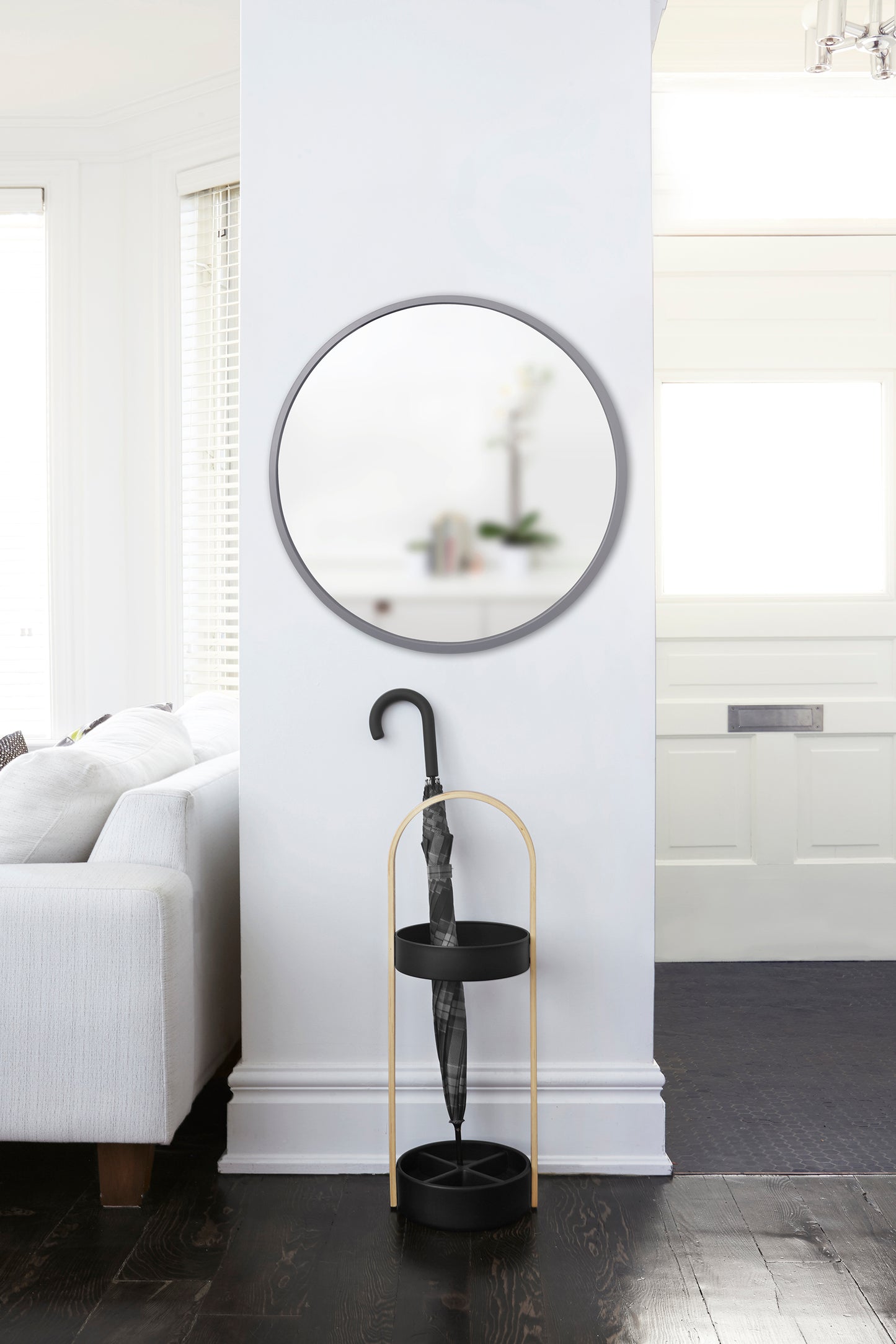 Umbra Hub peili pyöreä 61cm harmaa