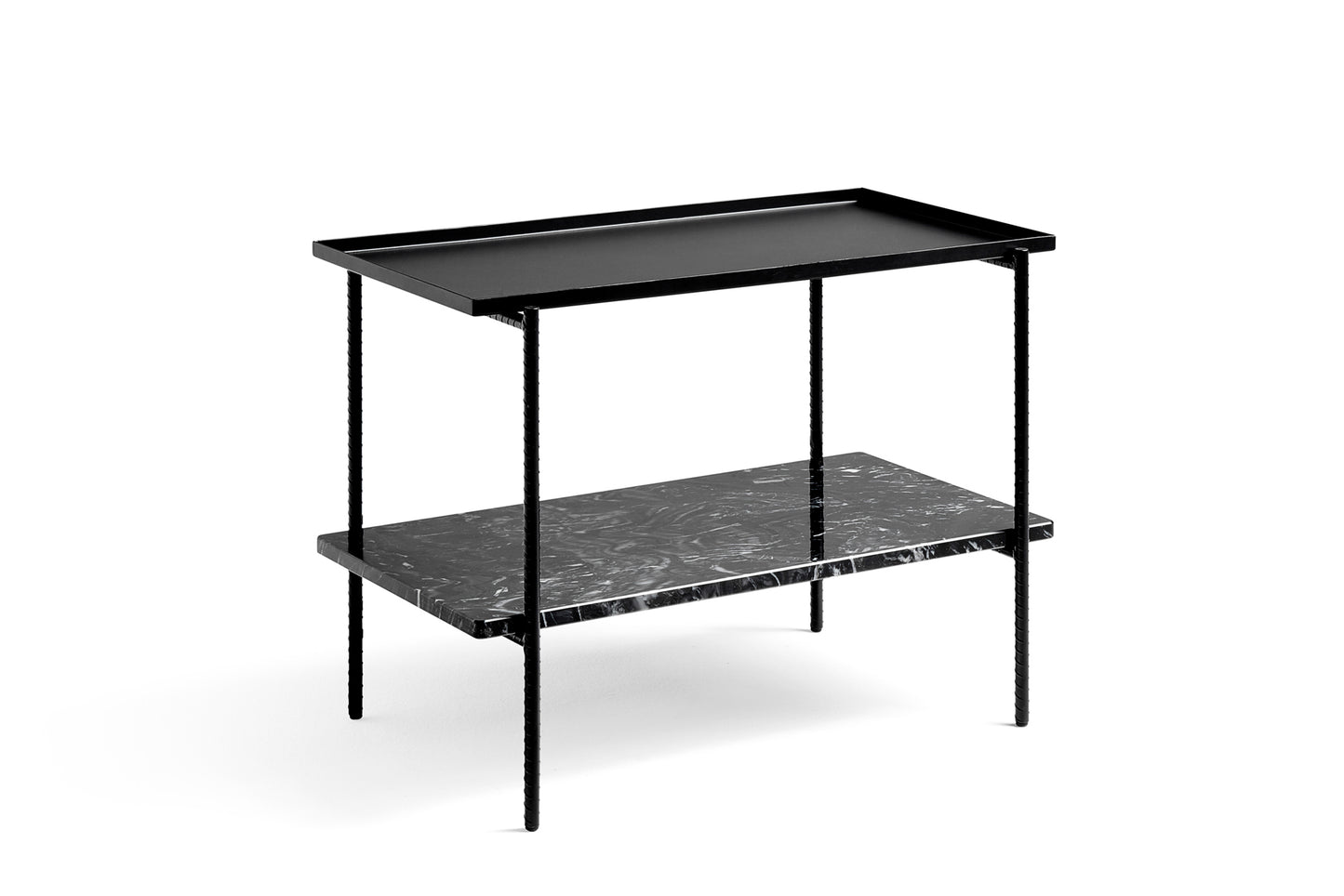 HAY Rebar pöytä 75x44 marmori- ja metallitasolla