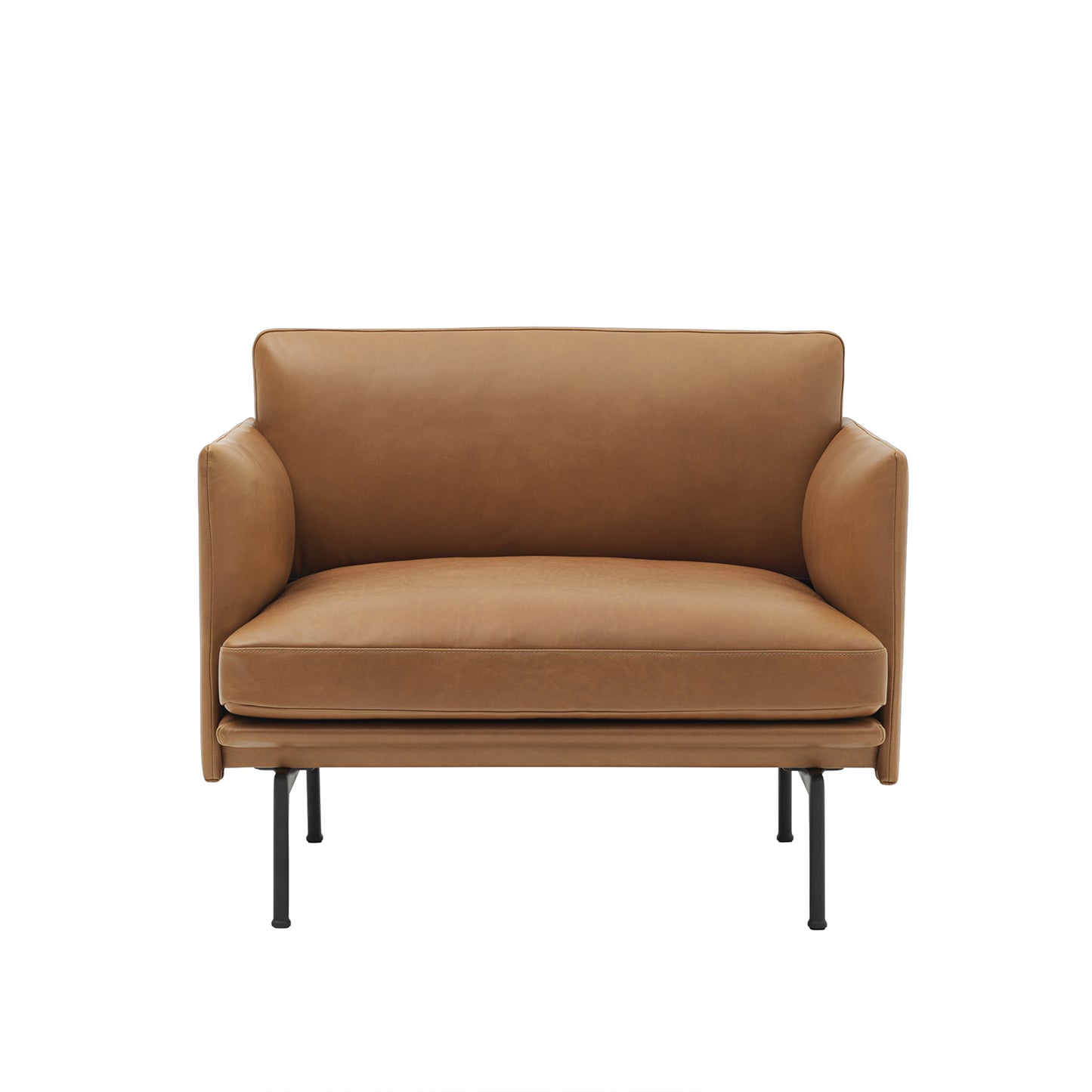 Muuto Outline nojatuoli Cognac nahka/musta