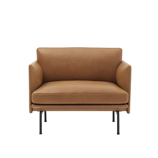 Muuto Outline nojatuoli Cognac nahka/musta