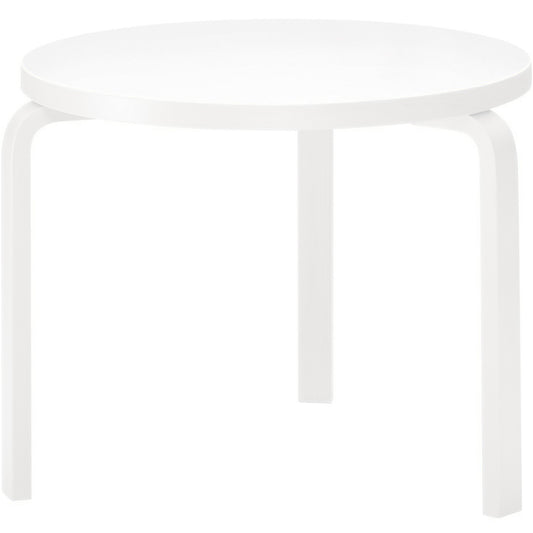 Artek 90B pöytä, matala kokovalkoinen