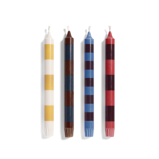 HAY Stripe kynttilä 4kpl bright