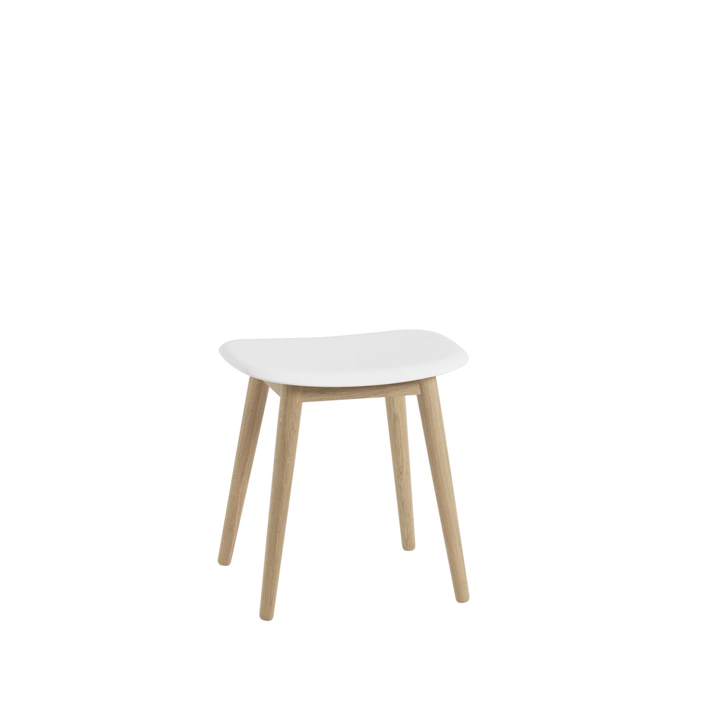 Muuto Fiber jakkara, tammijalat, valkoinen/tammi