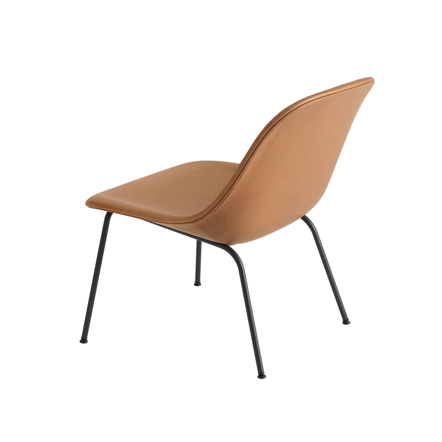 Muuto Fiber lounge tuoli, teräsjalat, cognac/musta