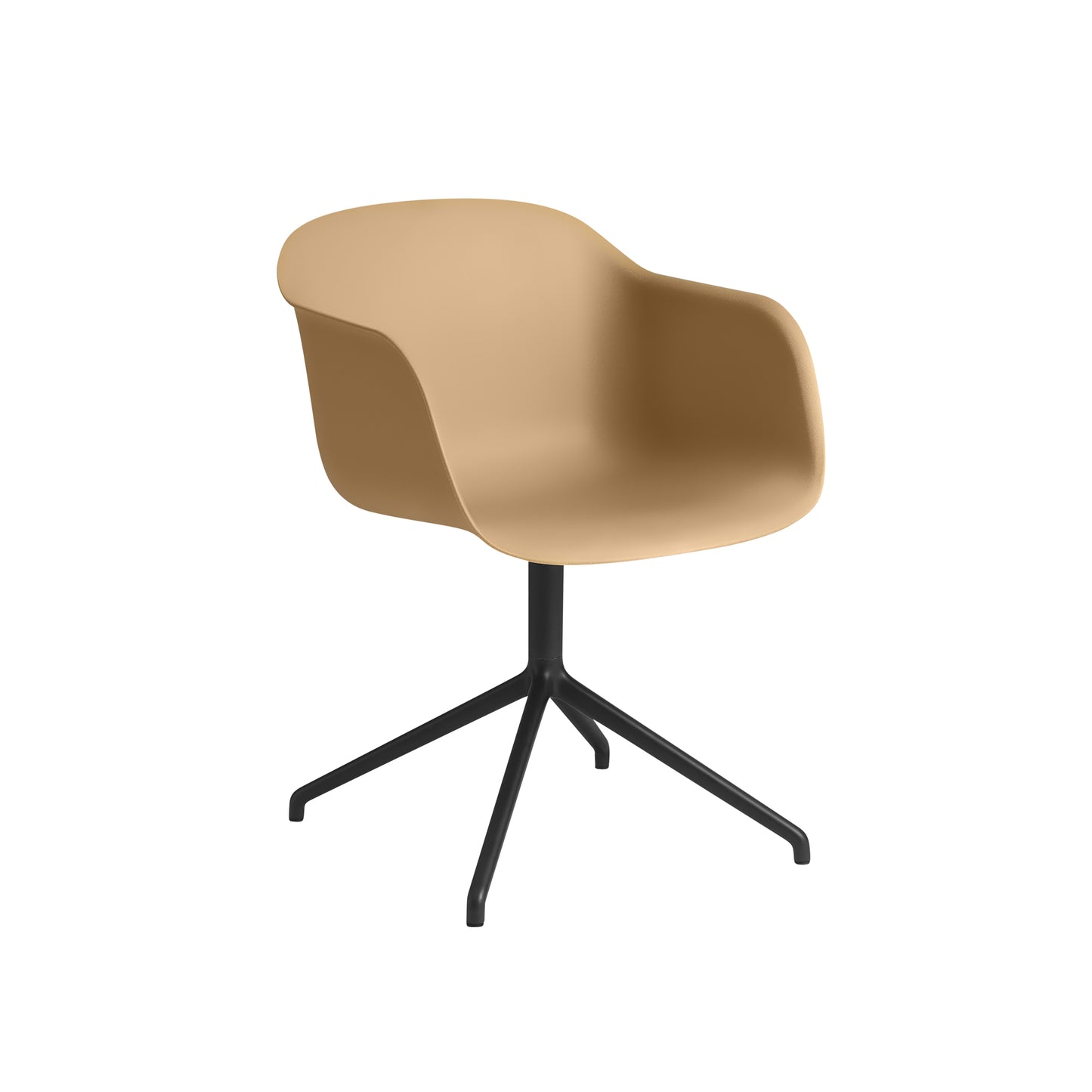 Muuto Fiber tuoli käsinojilla, pyörivä, okra