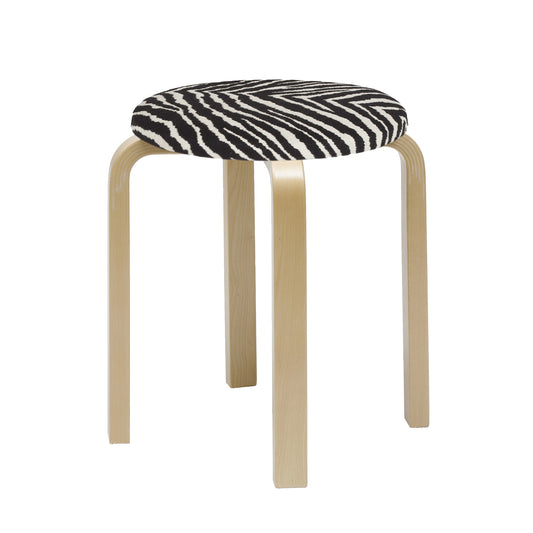 Artek E60 jakkara Zebra-verhoilu koivu