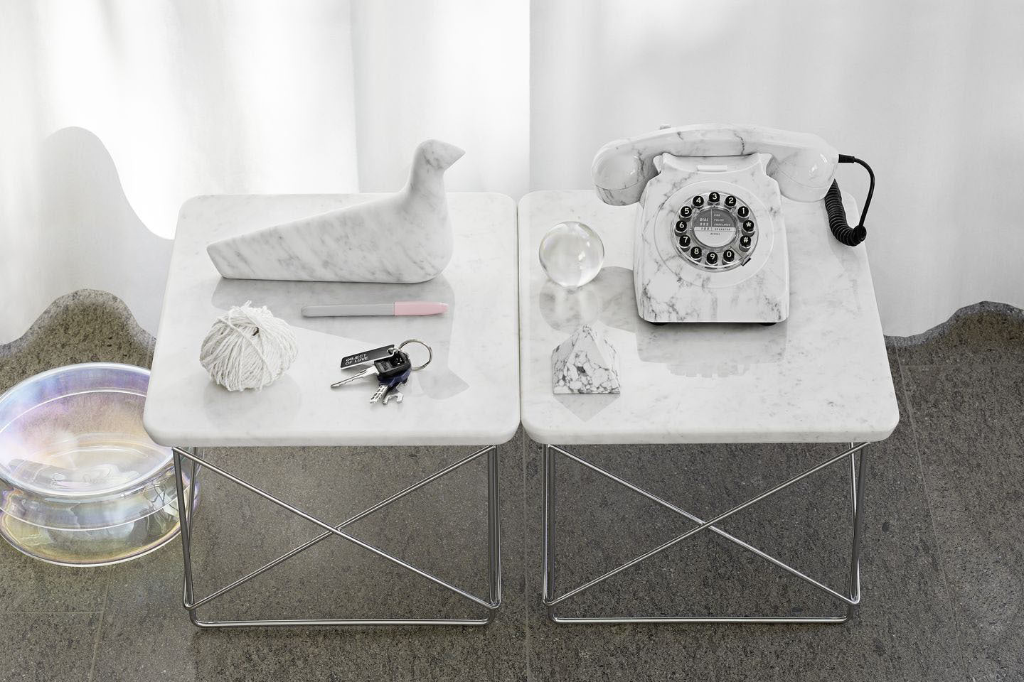 Vitra Eames LTR Occasional pöytä marmori/kromi