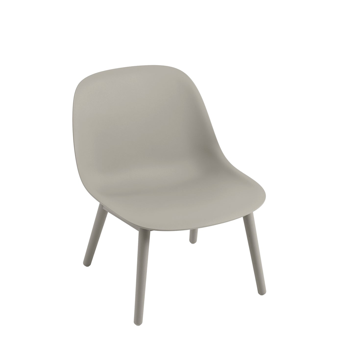 Muuto Fiber lounge tuoli, tammijalat, harmaa/harmaa