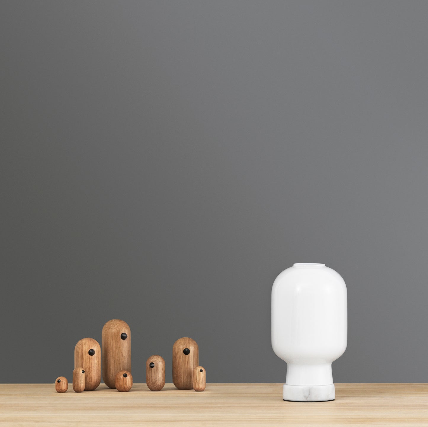 Normann Copenhagen Amp pöytävalaisin valkoinen/valkoinen