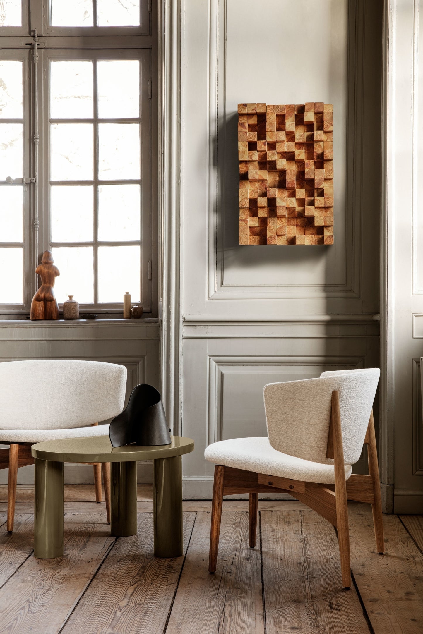 Ferm Living Herman lepotuoli tammi/valkoinen