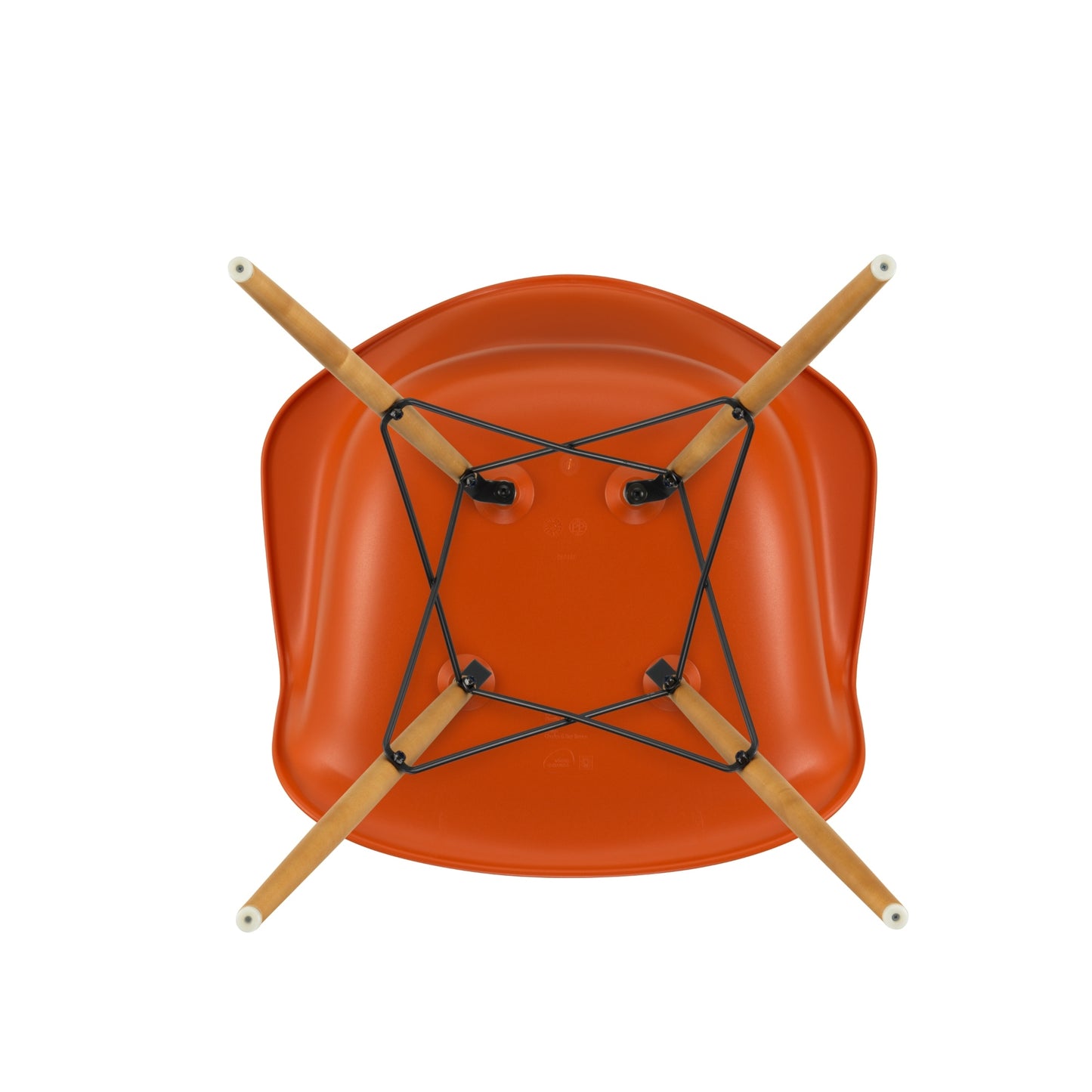 Vitra Eames DAW tuoli oranssi/vaahtera