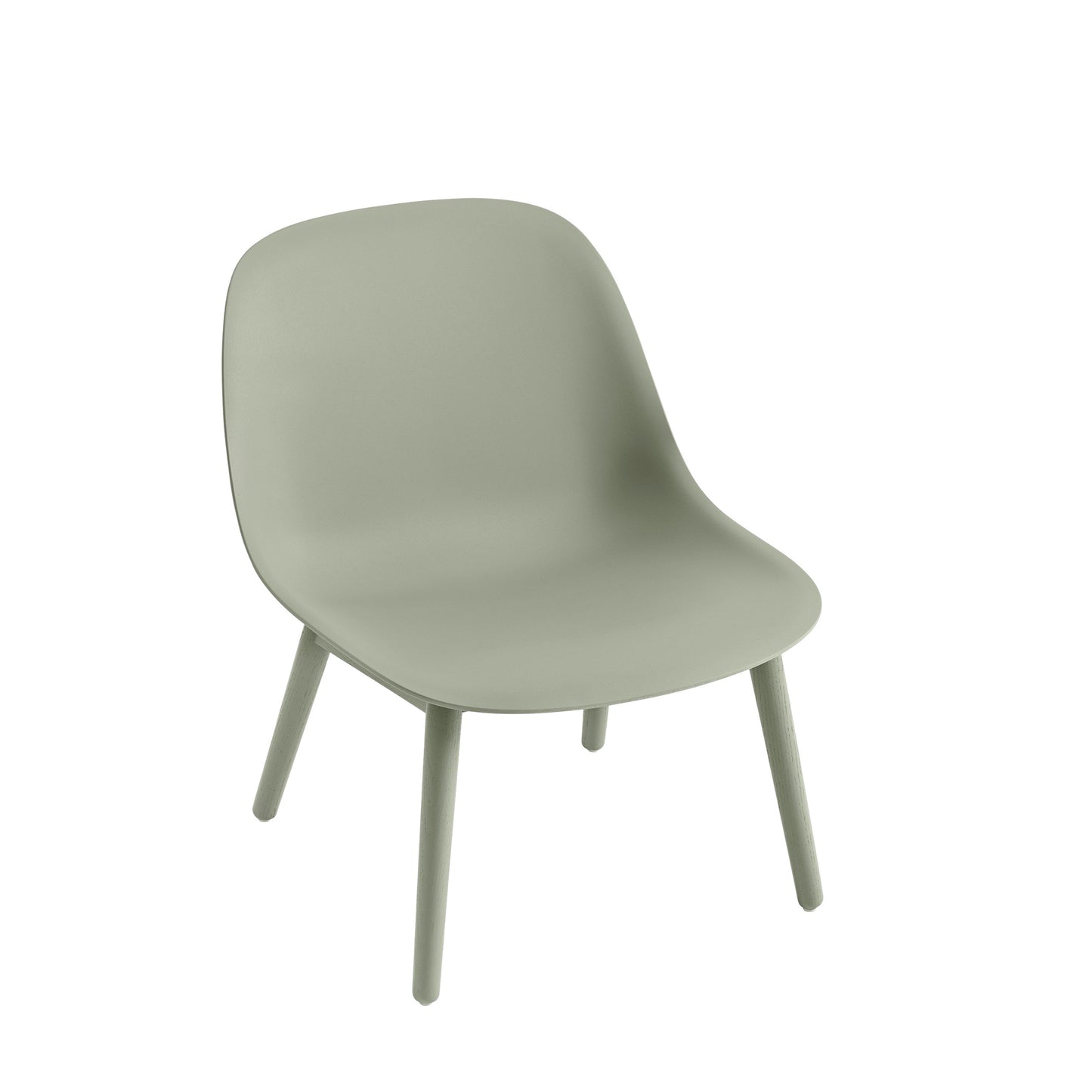 Muuto Fiber lounge tuoli, tammijalat, vihreä