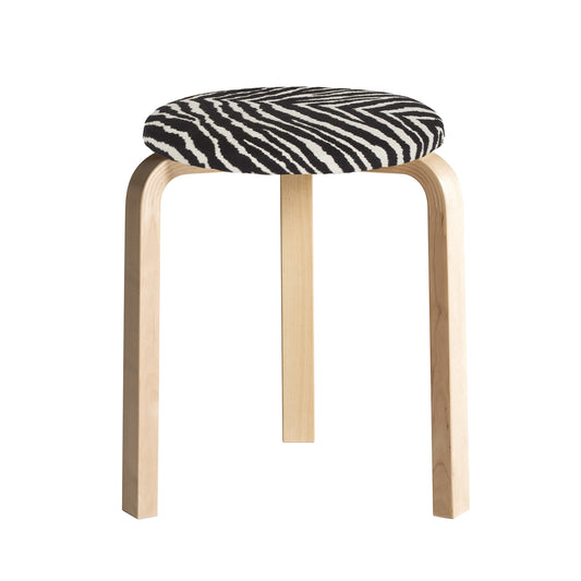 Artek 60 jakkara Zebra-verhoilu koivu