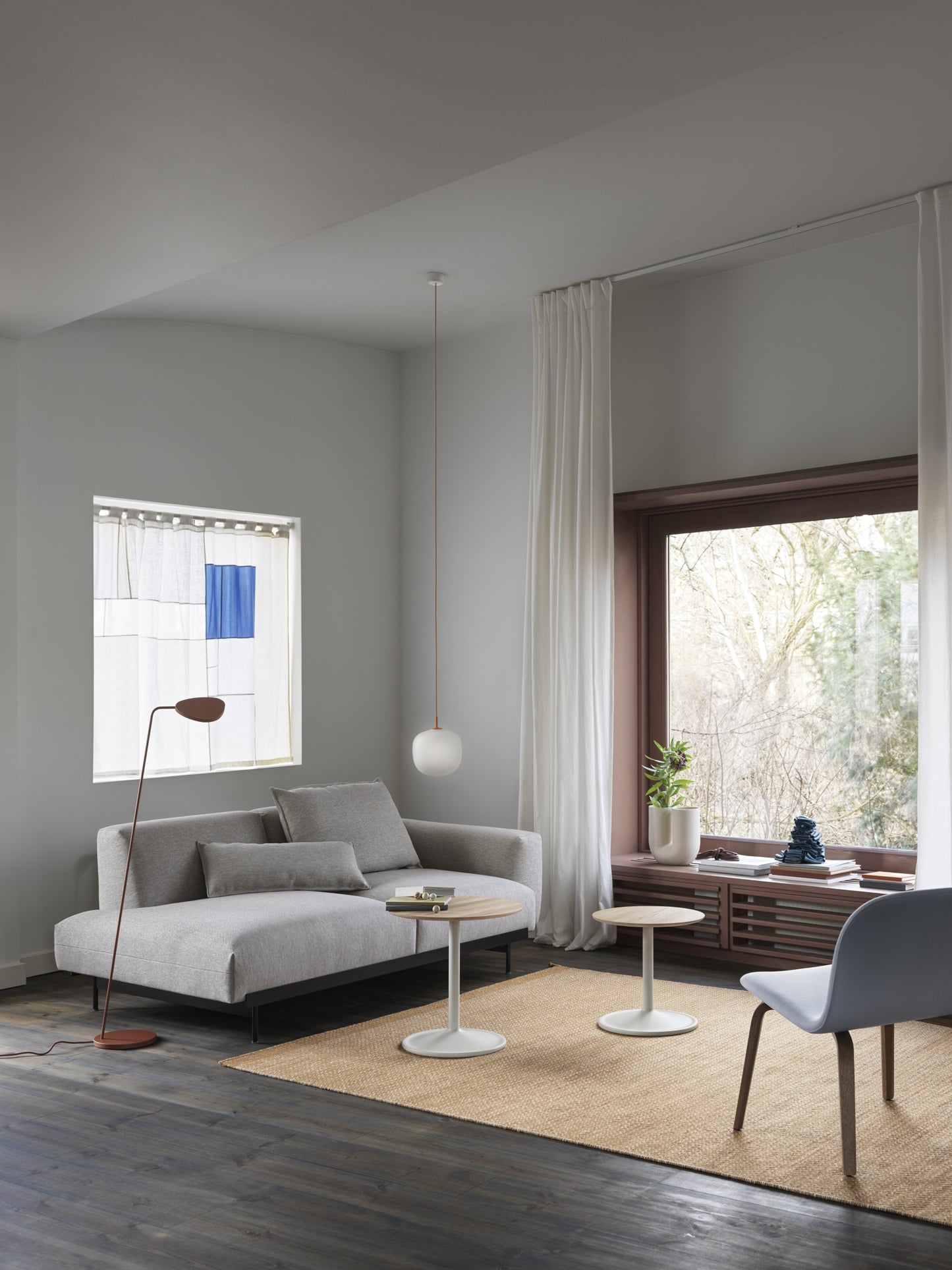 Muuto Soft sivupöytä Ø41 matala tammi/luonnonvalkoinen