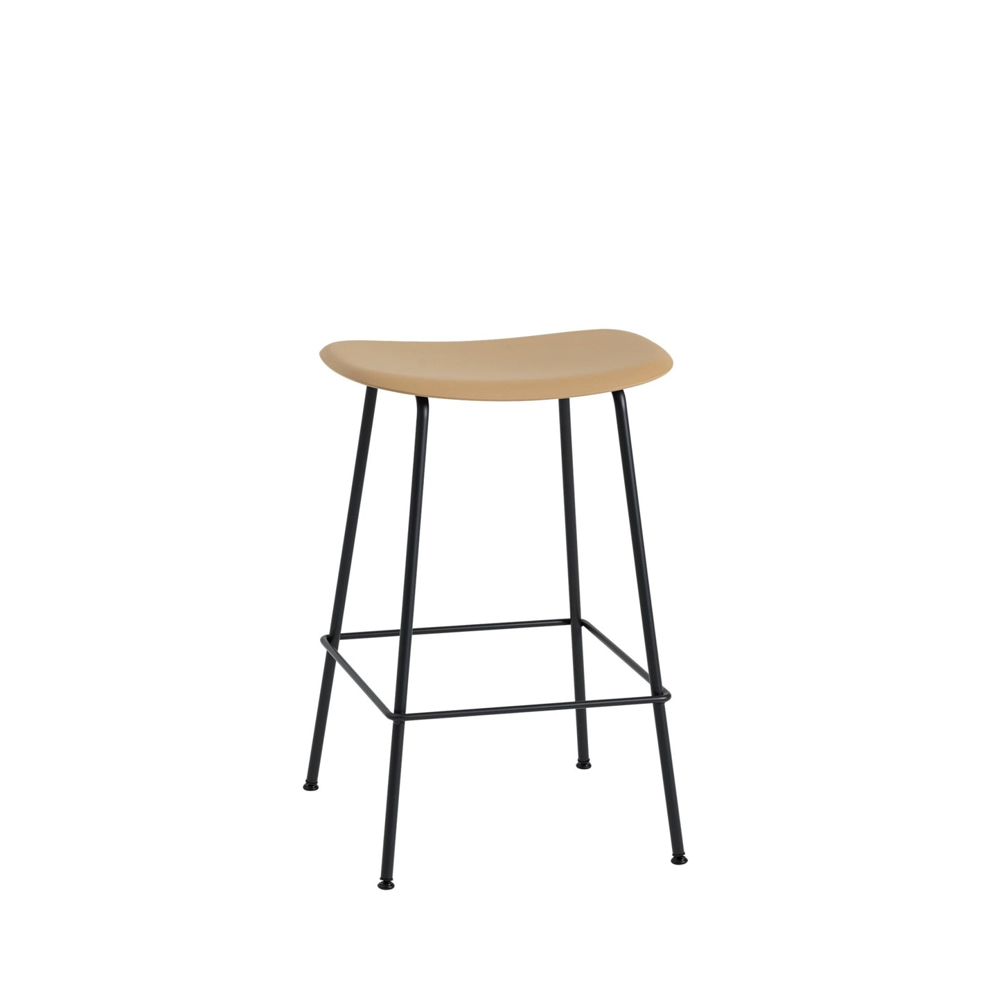 Muuto Fiber baarituoli, teräsjalat, okra/musta