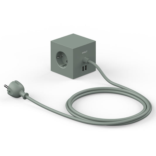 Avolt Square 1 USB jatkojohto vihreä