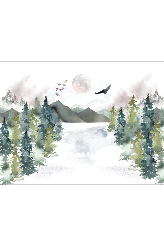 Forest Name Sign Nursery Wallpaper