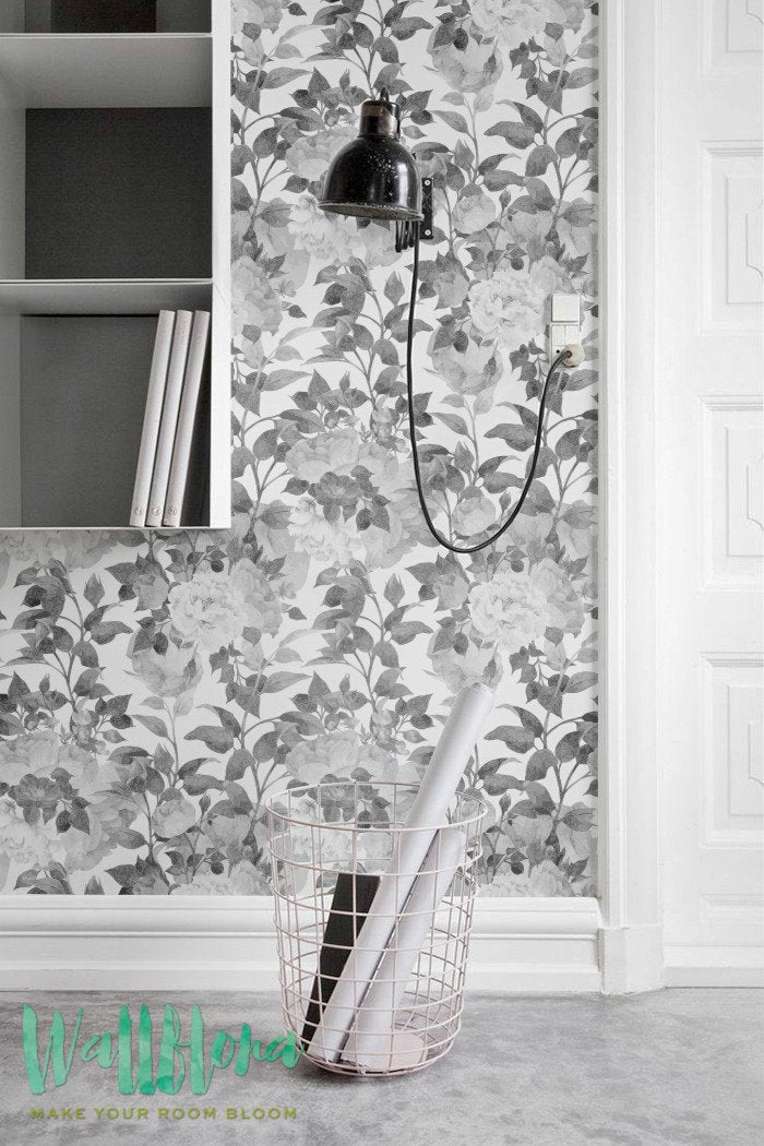 Watercolor Peonies Removable Wallpaper
