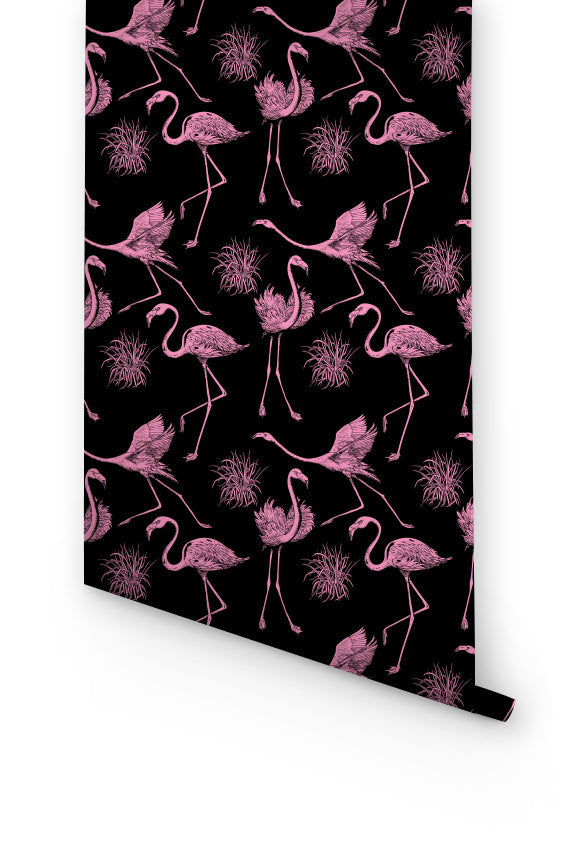 Flamingo Removable Wallpaper For Bedroom