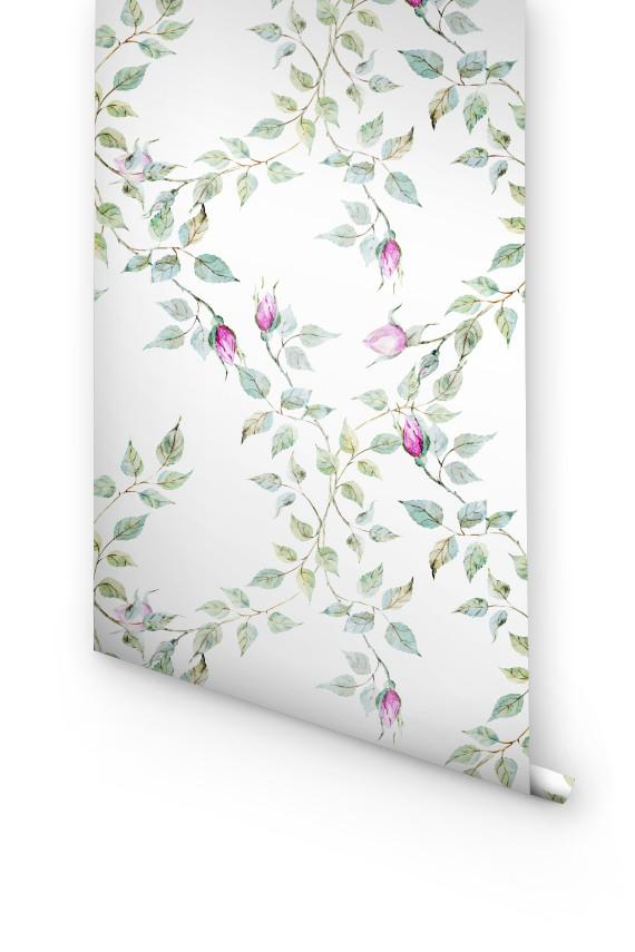 Rose Buds Removable Wallpaper For Bedroom