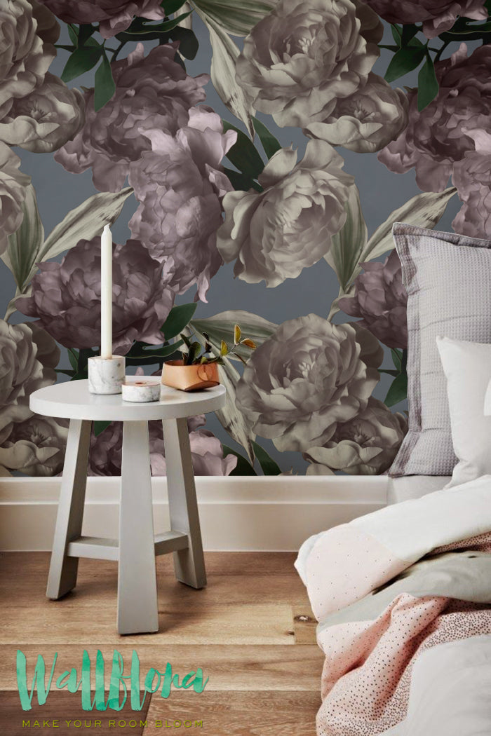 Dark Floral Removable Wallpaper