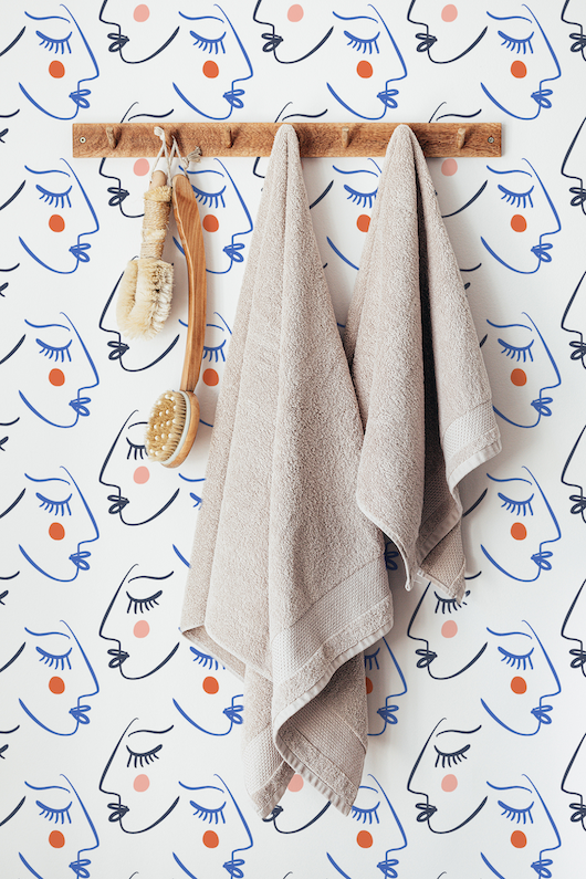 Abstract Faces Removable Wallpaper