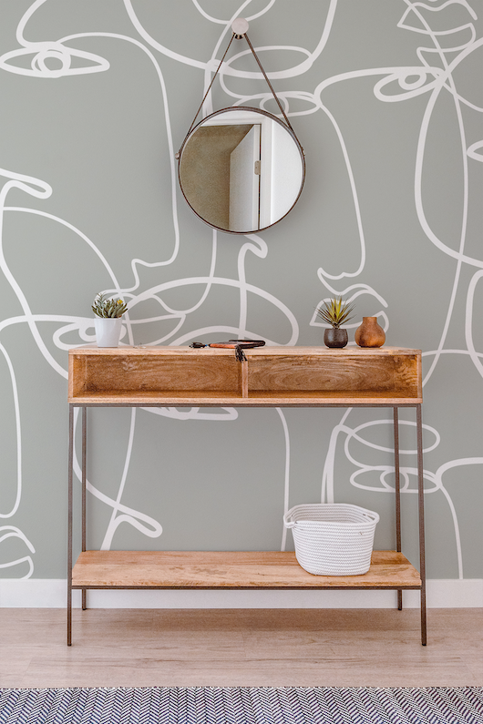 One Line Drawing Peel And Stick Wallpaper