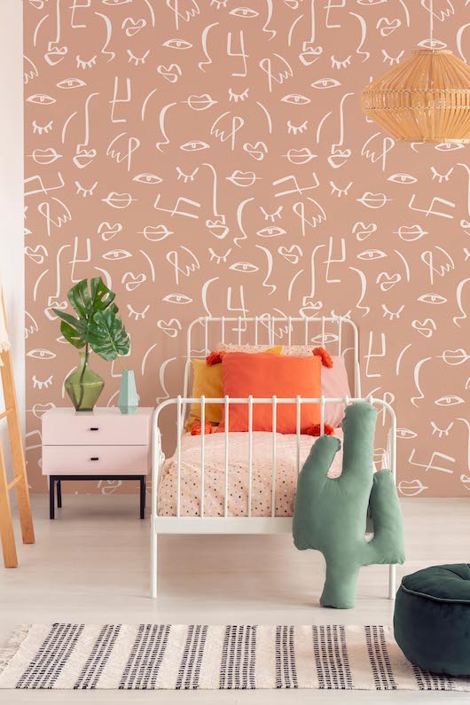 Abstract Faces Wallpaper Mural