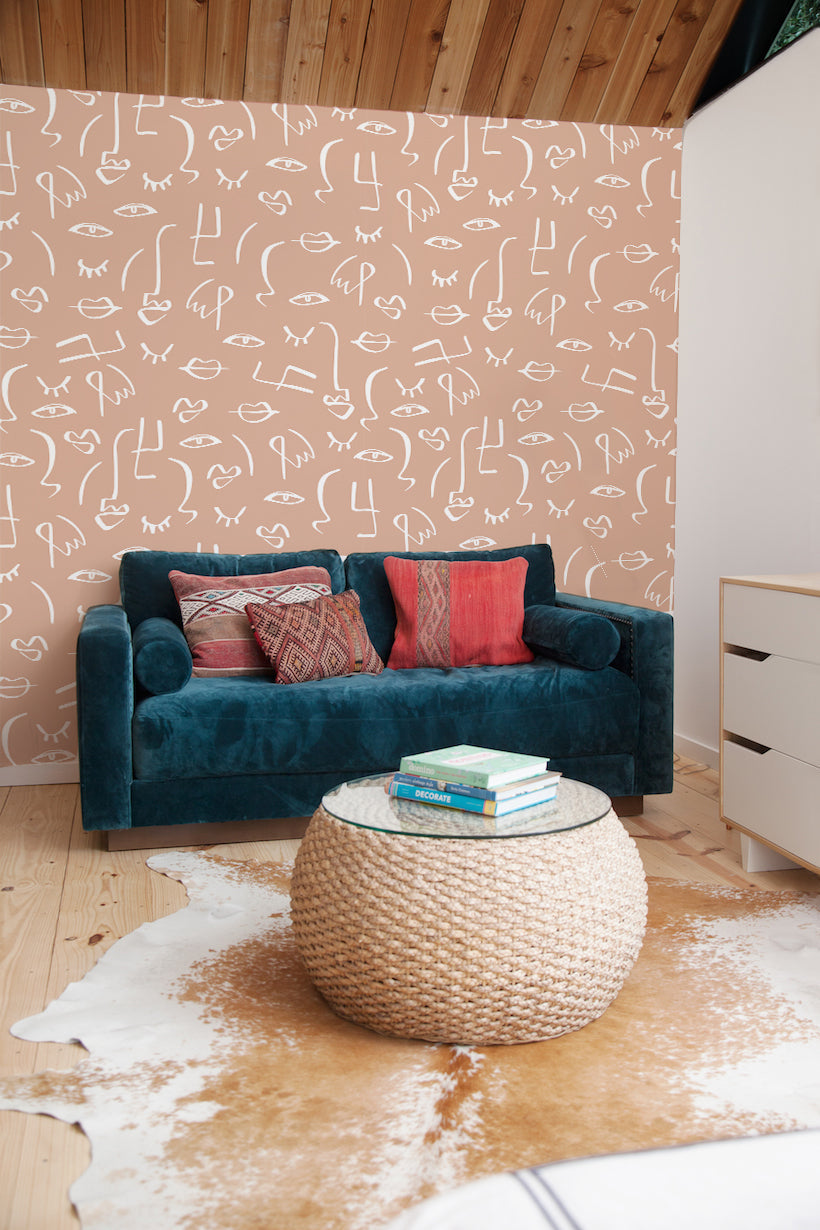 Abstract Faces Wallpaper Mural