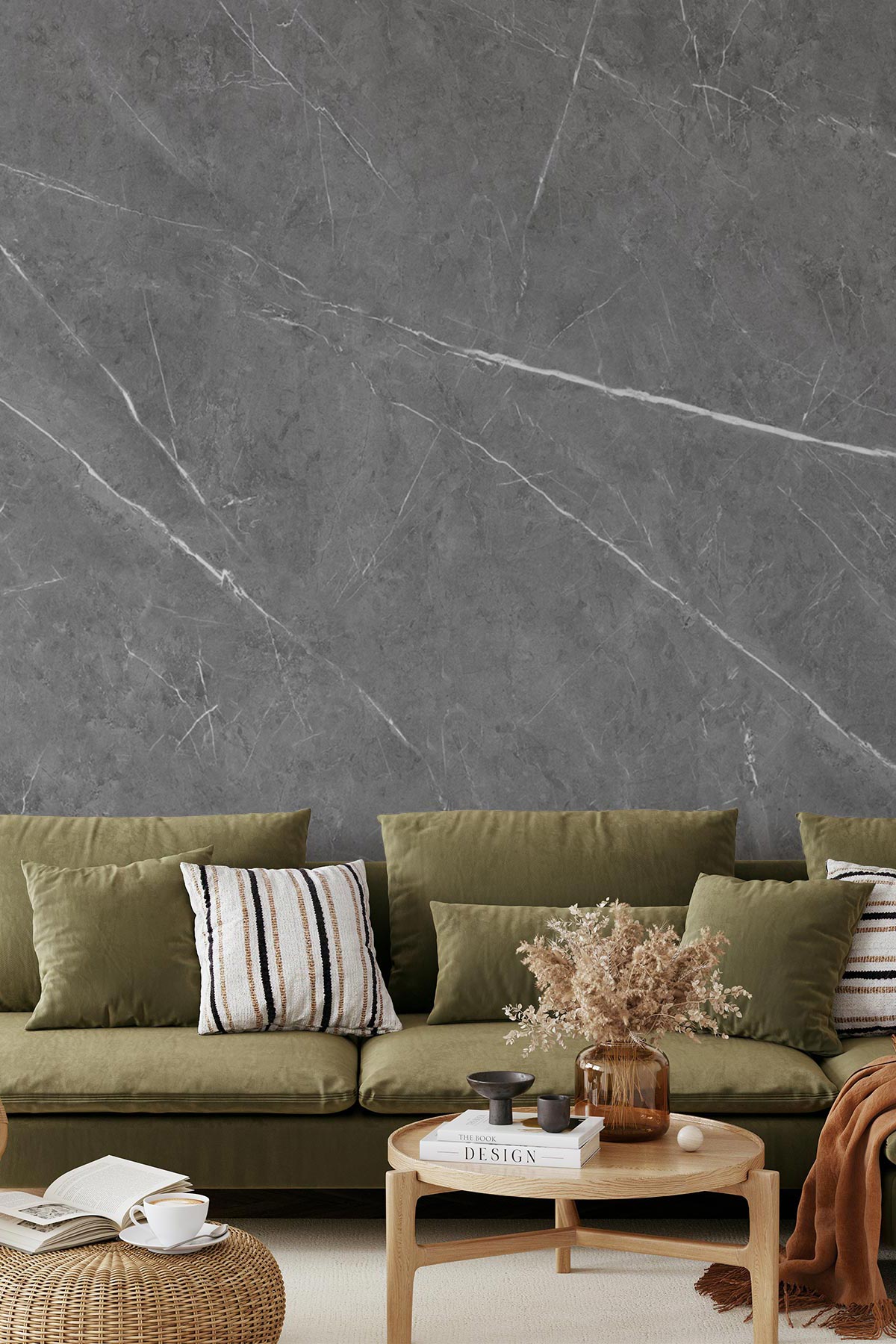 Dark Marble Stone Peel And Stick Wallpaper
