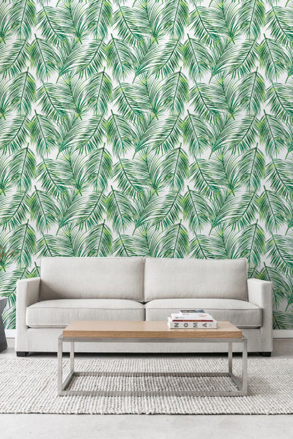 Palm Leaves Removable Wallpaper For Office