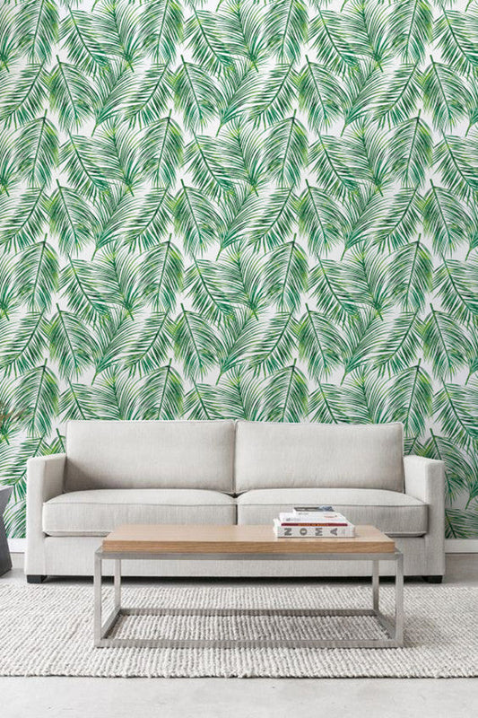 Palm Leaves Removable Wallpaper For Office