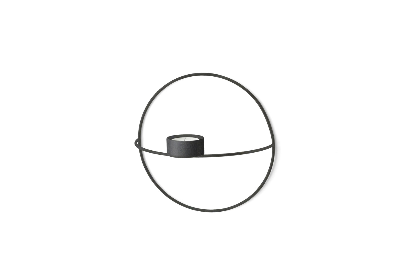 Menu POV Circle S seinäkynttelikkö tuikulle musta
