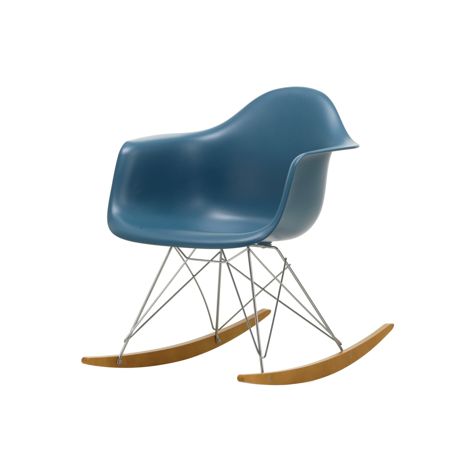 Vitra Eames RAR keinutuoli sininen/vaahtera
