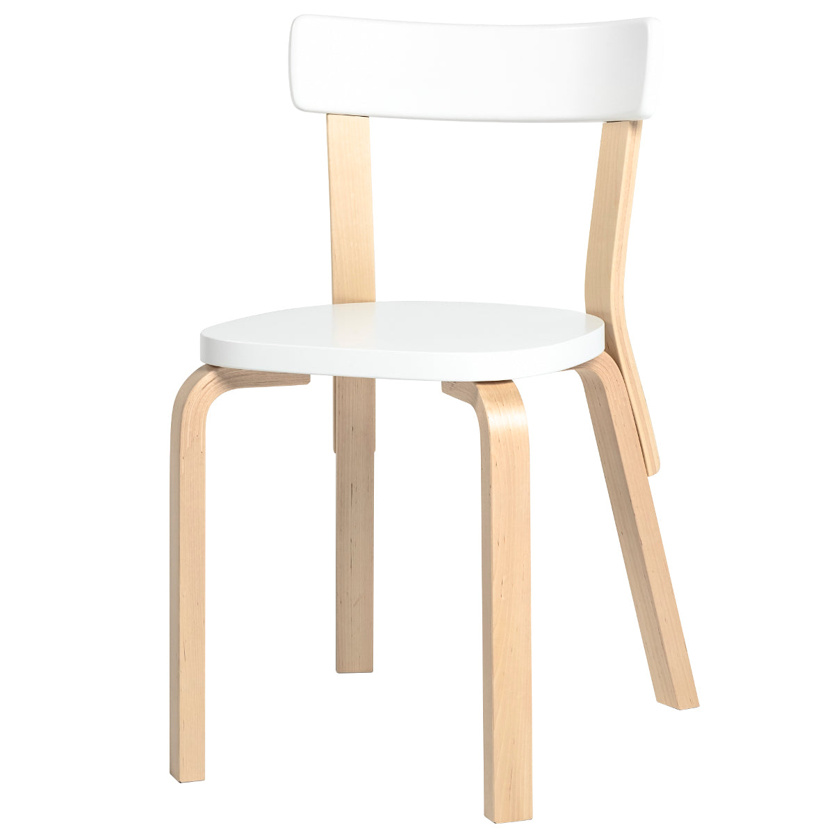 Artek 69 tuoli istuin ja selkänoja valkoinen
