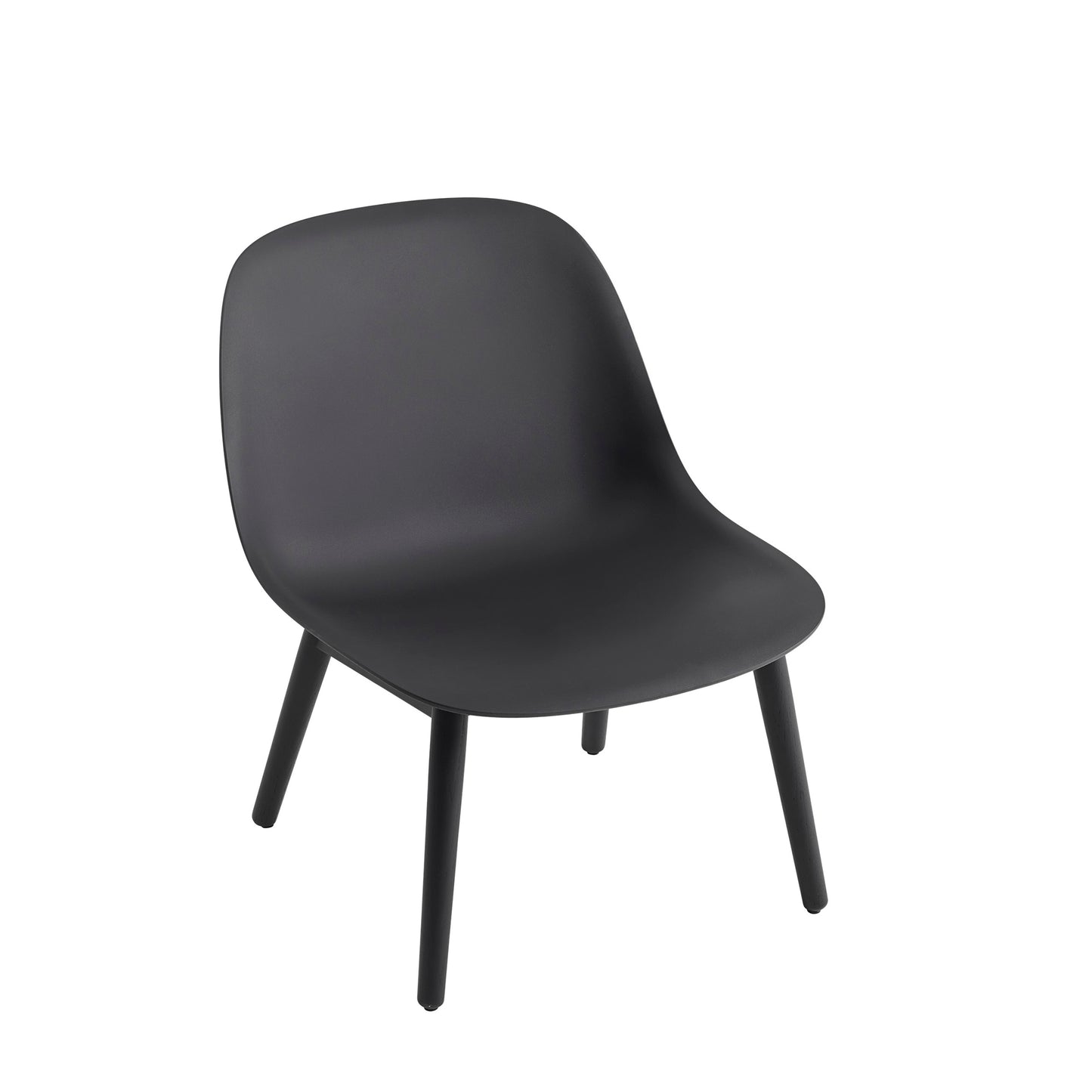 Muuto Fiber lounge tuoli, tammijalat, musta/musta