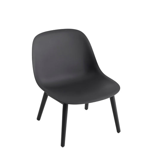 Muuto Fiber lounge tuoli, tammijalat, musta/musta