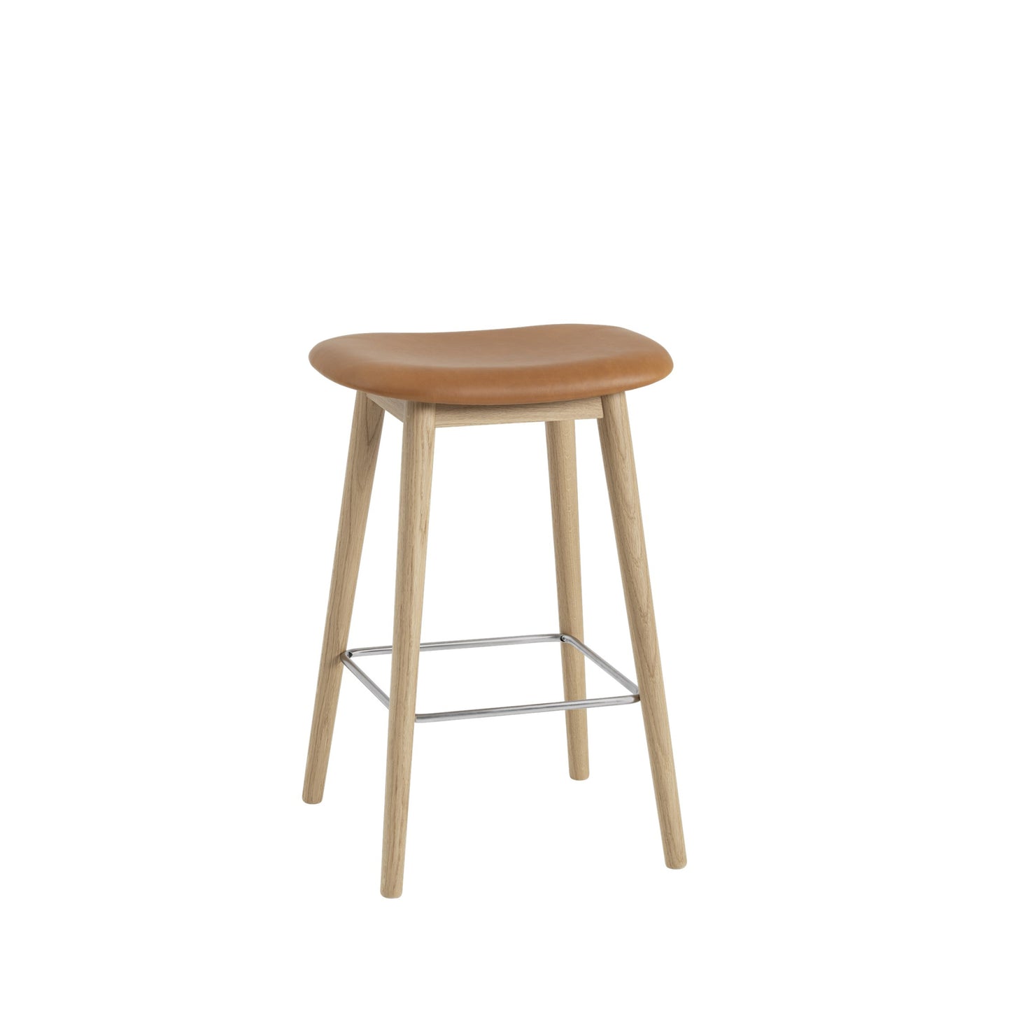 Muuto Fiber baarituoli, tammijalat, tammi/konjakki