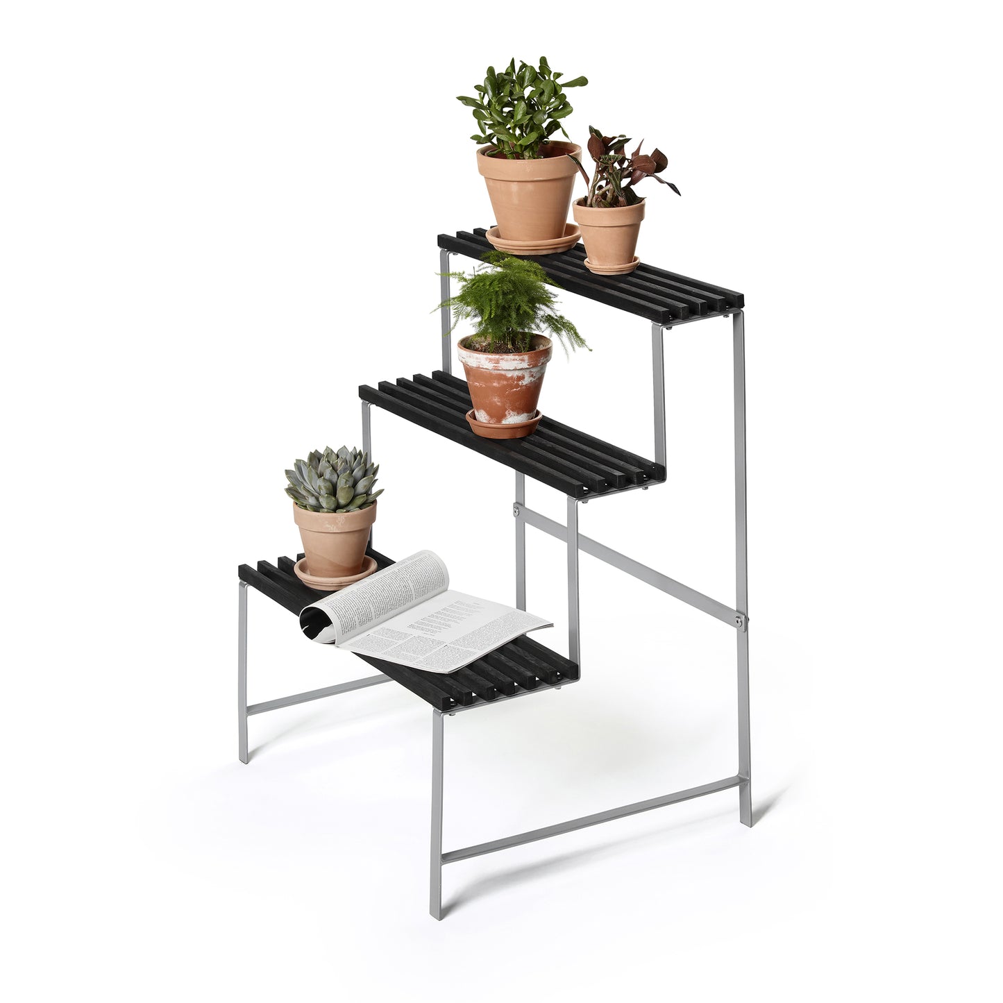Design House Stockholm Flower Pot Stand, tummanharmaa