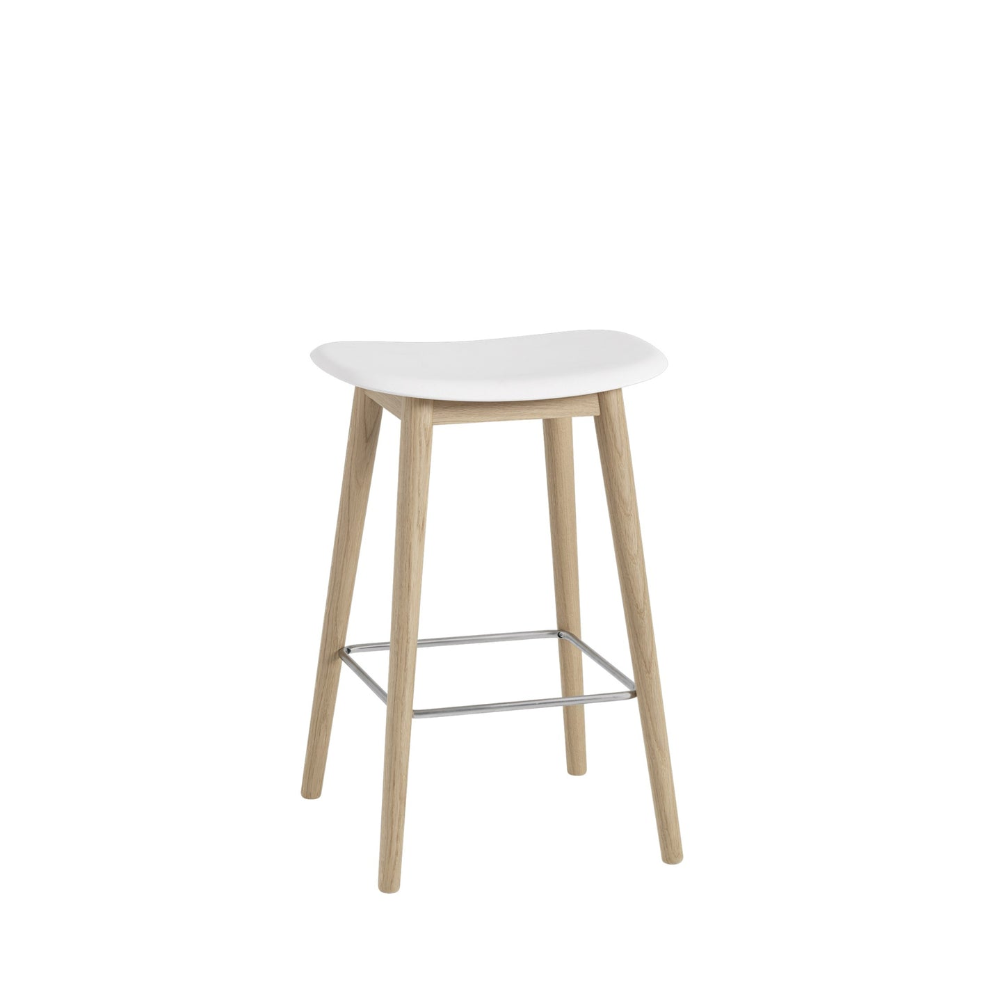 Muuto Fiber baarituoli, tammijalat, tammi/valkoinen