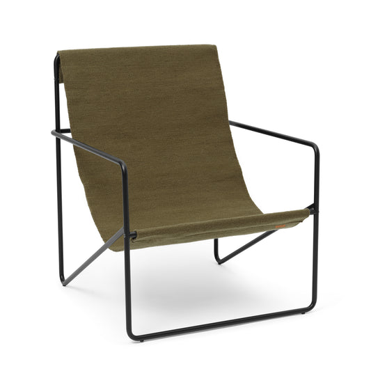 Ferm Living Desert lepotuoli musta/olive